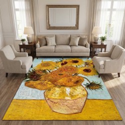 Künstlerische Bodenstelle inspiriert von Vincent van Gogh Sonnenblumen, Kunst und Eleganz für Wohnzimmer, Schlafzimmer und Büro