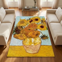 Almohadilla artística inspirada en Vincent Van Gogh Girasoles, Arte y elegancia para sala de estar, dormitorio y oficina