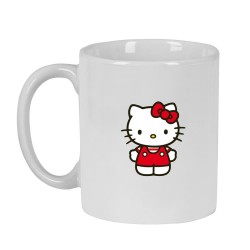 Caneca Olá! Kitty rosa 350 ml cerâmico, design de kawaii