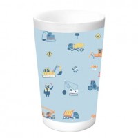 5-bitars barnmiddag gruas pvc platta, glas, sked och gaffel