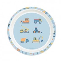 5-delige kinderen diner Gruas pvc plaat, glas, lepel en vork