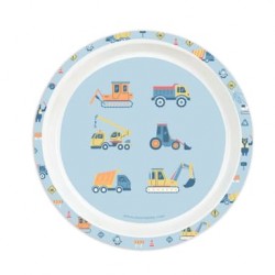 5-piece Kids Dinner Gruas PVC plate, glass, spoon and fork