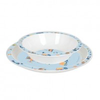 Jantar de 5 peças para crianças Gruas PVC placa, vidro, colher e garfo