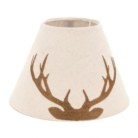 Beige lampshade for bedside lamp with deer pattern