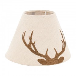 Lampshade bege para lâmpada de cabeceira com padrão de veado