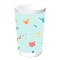 Servies voor kinderen Set PVC 5 kamers, blauw, bord, glas, lepel en vork