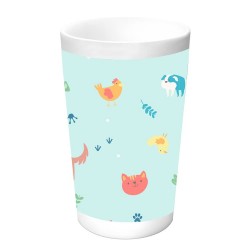 Ensemble Vaisselle pour Enfants Pandi en PVC 5 Pièces, Bleu, Assiette, Verre, Cuillère et Fourchette