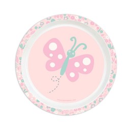 Mariposa Cena de niños de 5 habitaciones con platos, vidrio, cuchara y tenedor