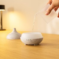 Pure ultradźwiękowy nawilżacz Aroma 150 białych i drewna, 150 ml, 7 W, LED RGB, aromaterapia, oświetlenie otoczenia