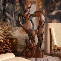 RARE BELLE STATUE SCULPTURE POISSON EN BOIS PATINÉ Taille 39 EUR 59,00
