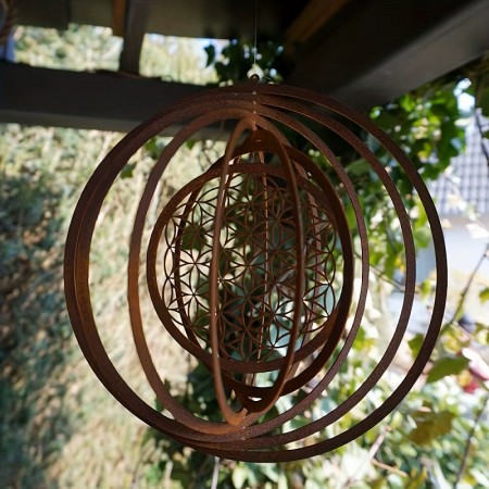Rusty Metal Wind Metal Spiral Ø25 cm, Outdoor Decoration Wind Movement