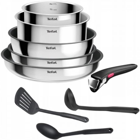 Tefal Stufa Filmato Alluminio 9 pezzi compatibili Tutti gli incendi con induzione