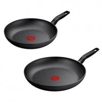 Tefal Dark Essential Black Fornuis - Set 2 aluminium kachels Ø 24 cm & Ø 28 cm Alle branden met inductie
