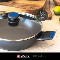 Cookware de alumínio preto de 7 peças Monix Martin Berasateui Indução compatível