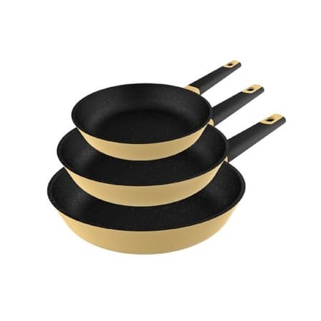 Ensemble de poêles 20,24,28 Set Vulcano Jaune Aluminium coulé, induction, 3 pièces