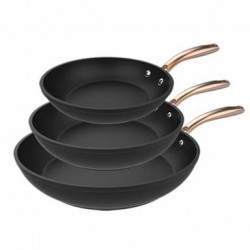 Ensemble 3 Poêles Ø 20-24-28 cm Cecotec Bucket Set Golden Noir Acier inoxydable Aluminium Tous feux dont induction