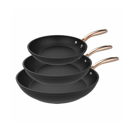 Establecer 3 estufas Ø 20-24-28 cm CECOTEC CUBO DE CUEVA CONJUNTO DE ALUMINIO DE ACERO INOXIDABLE NEGRO NEGRO Todos los incendio