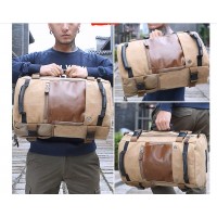 Vintage heren canvas rugzak reistas grote capaciteit, retro-resistente bagagetas