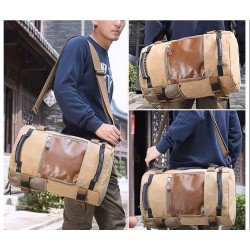 Borsa da viaggio in tela da uomo vintage da viaggio grande capacità, retro sacchetto bagagli resistente