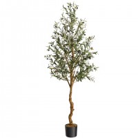 Oliveira artificial 120 cm com tronco de madeira natural planta artificial decorativa para sala de estar, mesa, quarto e hotel