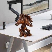 Estátua da cabeça do cavalo da resina que escultura o Ônibus de animal rústico Ornamento da arte para a sala de estar e a biblio