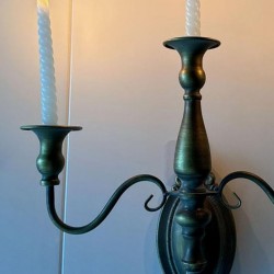 Vintage Wall Candlestick Candlestick 3 Smijern Arms Dør Stearinlys Veggdekorasjon Retro Style Bronze