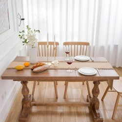 Rustic Natural Jute Table Path with Vintage Lace Decoration Country for Wedding, Birthday, Christmas and Holidays