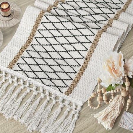 Pompoms del percorso della tavola Pompons Grigio Grigio Black Style Chic Paese