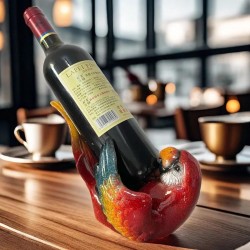 Creative Resin Parrot Bottle Holder - Elegant Dekorativ Skulptur til Design Stue