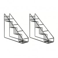 Sarja 2 trapezoidista design-viinikylppejä portaikko metallipullon haltija 4 pulloa ruoanlaitto tallennushylly