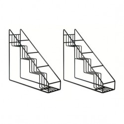 Conjunto de 2 casilleros de vino de diseño trapezoidal en la escalera