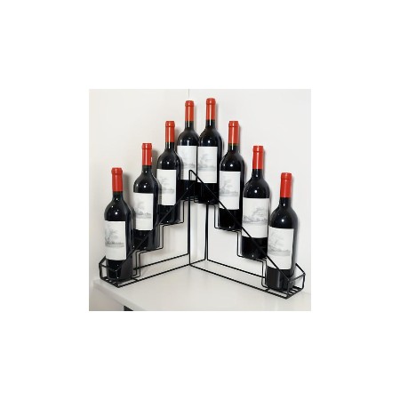 Conjunto de 2 casilleros de vino de diseño trapezoidal en la escalera