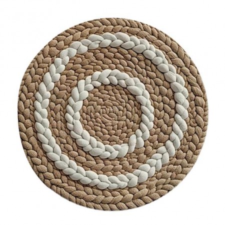 Sæt med 6 rundbord sæt tyk bøhmisk design, termisk isolering og forstærket søm, diameter 38 cm