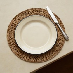 Set van 6 ronde tafel sets dikke Boheemse ontwerp, thermische isolatie en versterkte naad, diameter 38 cm