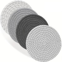 Set van 4 ronde platte polyester 18 cm hittebestendige matten, tafelbescherming