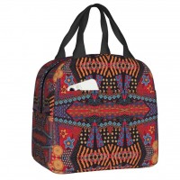 Ankara Geometric Ankara Isothermal Bag Almoço 20x13x22 Cm Gabinete da Escola do sabor da refeição
