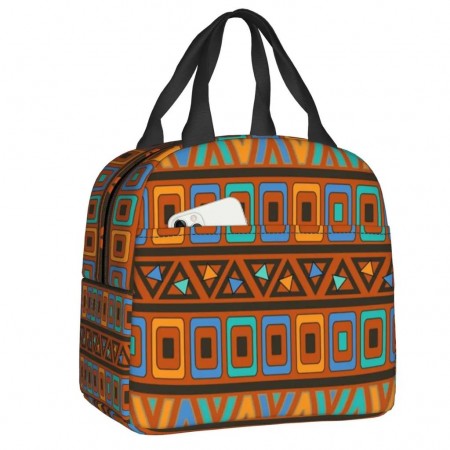 Sac à déjeuner isotherme Ankara géométrique 20x13x22 cm repas goûter école bureau