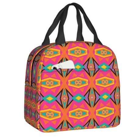 Sac à déjeuner isotherme Ankara géométrique 20x13x22 cm repas goûter école bureau