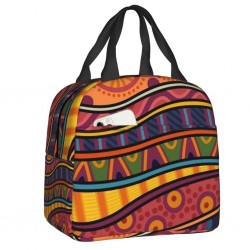 Ankara Geometryczna Ankara Isotermiczna torba na lunch 20x13x22 cm Posiłek Smak School Office