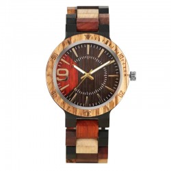 Hölzerne hölzerne Quarz 45mm Stil lässige Mode, Holzarmband, wasserdicht 30m