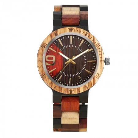 Houten houten kwarts 45mm stijl casual mode, hout armband, waterdicht 30m