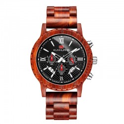 Męska luksusowa drewno zegarek analogowy entorografator chronograf automatyczny data 55mm ręcznie robione