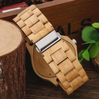 Watch man triangular bamboo wood 45mm bracelet bamboo original luxury