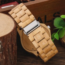 Triangulär Man Watch Bamboo 45mm Bamboo Armband Original Luxury
