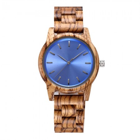 Watch in Men's Quartz Style Fashion Uncontracted Round Dial 44mm Bracelet Wood