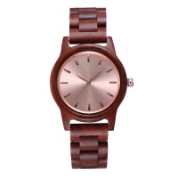Wooden Wooden Quartz Style Casual Fashion Fashion Round Dial 44mm Wood Bracelet