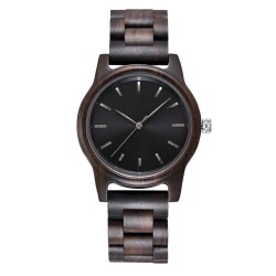 Wooden Wooden Quartz Style Casual Fashion Fashion Round Dial 44mm Wood Bracelet