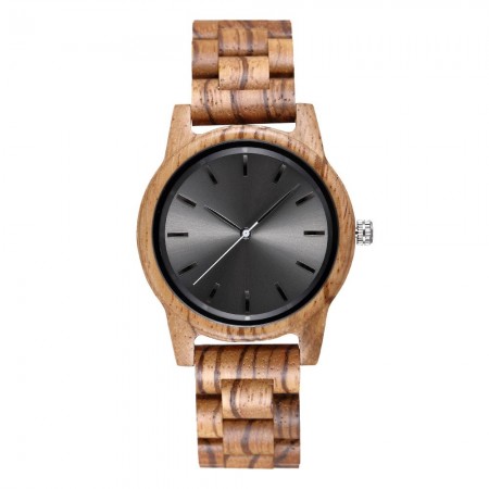 Estilo de madera de madera estilo casual moda de moda dial redondo 44mm pulsera de madera