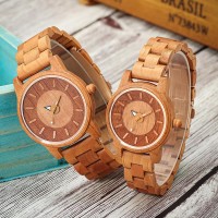 Montre en Bois Homme Femme Quartz Tendance Cadran Rond