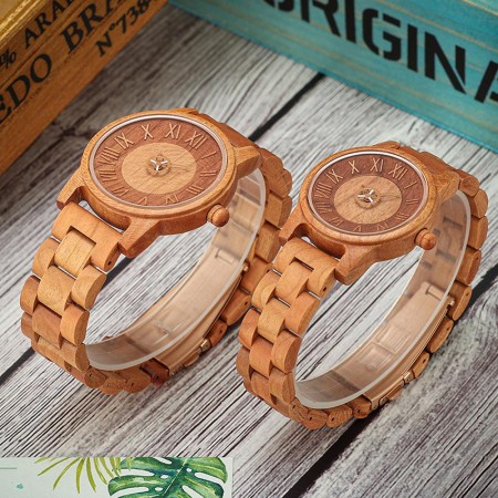 Træ træ træ ur rund opkald trendy